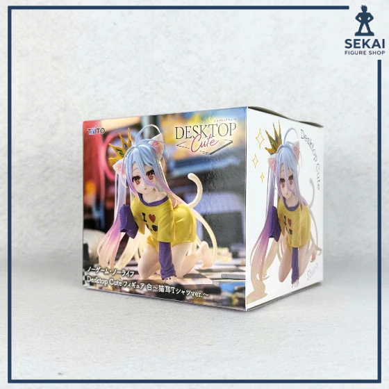 Mô Hình Chính hãng SHIRO Nekomimi T-Shirt ver - No Game No Life - Desktop Cute (TAITO) Figure