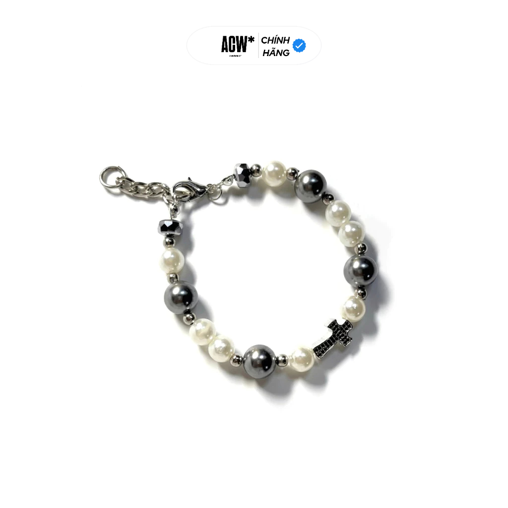 Vòng Tay Titan Mạ Bạc 925 Nam Nữ Không Gỉ Cross Pearl (ACCESS WORKSHOP)