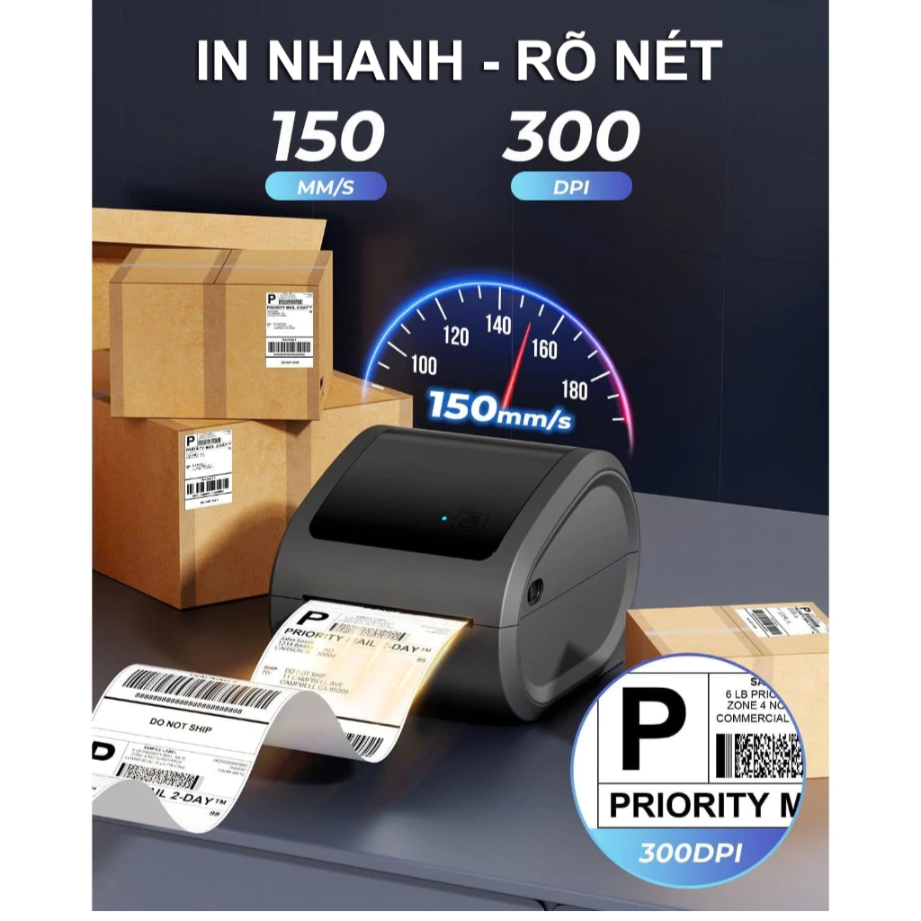 Máy In Nhãn AIMO D530 PRO - In Đơn Sàn TMDT Từ Điện Thoại, Máy Tính Bảng Hoặc Từ Máy Tính