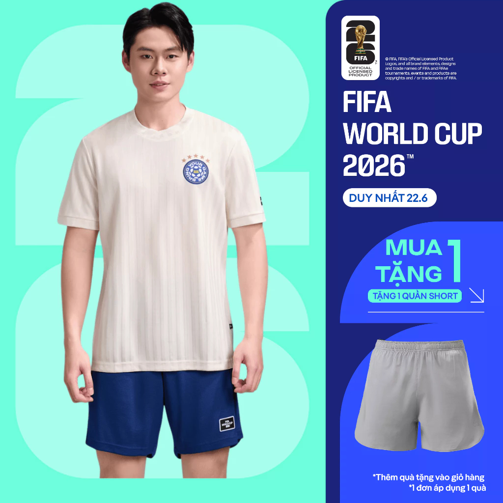 [TẶNG QUẦN SHORT]Áo thun cổ tròn Jacquard Exdry ProActive World Cup, áo đa năng thể thao Bóng đá, mặc hàng ngày COOLMATE | BigBuy360 - bigbuy360.vn