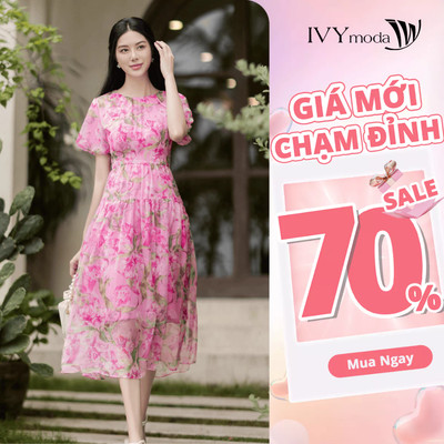 Reese Dress - Đầm hoa xòe 2 lớp nữ IVY moda MS 48M8795