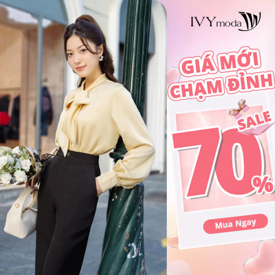 Áo lụa phối nơ bản lớn nữ IVY moda MS 17M8059