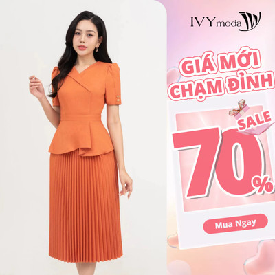 Đầm peplum xếp ly nữ IVY moda MS 48M8679