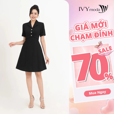Đầm Rayon chữ A nữ IVY moda MS 48B9621