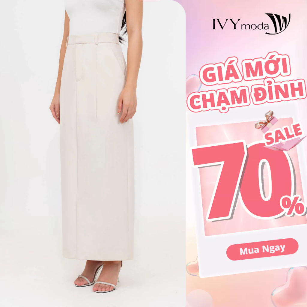 Chân váy Tuysi dáng dài cạp kiểu IVY moda MS 31M8963