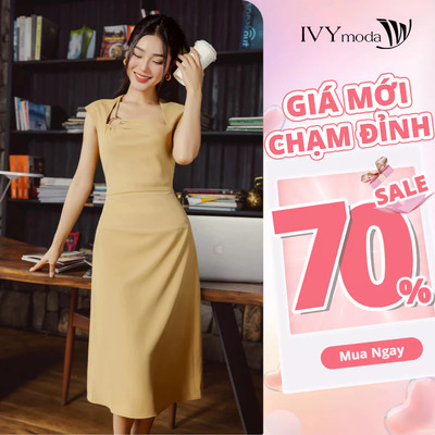 Đầm A tay hến nữ IVY moda MS 48B9620