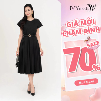 Lantana Dress - Đầm xòe phối đai nữ (Không kèm đai) IVY moda MS 48M8792