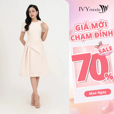 Đầm xòe tay kiểu nữ IVY moda MS 48B9625