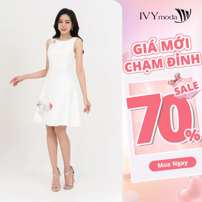 Isabella Dress - Đầm xòe dệt burn out nữ IVY moda MS 41M8700