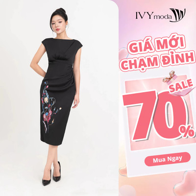 Lucy Dress - Đầm lụa ôm cổ thuyền nữ IVY moda MS 48M8773