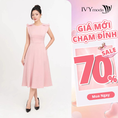 Đầm xòe Tuysi vai kiểu nữ IVY moda MS 48B9797