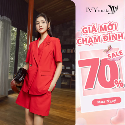 Áo blazer công sở tay ngắn nữ IVY moda MS 61M8698