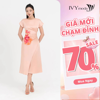 Đầm xếp ôm cánh tiên nữ IVY moda MS 48B9834