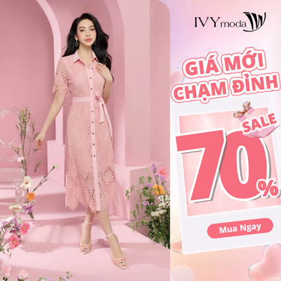 Đầm ren phối (không kèm đai) nơ nữ IVY moda MS 48M8331