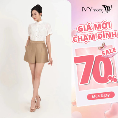 Quần short basic ống suông nữ IVY moda MS 20M8676