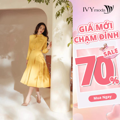 Đầm xòe vai kiểu nữ (Không kèm đai), đầm xòe công sở dạo phố IVY moda MS 48M8518