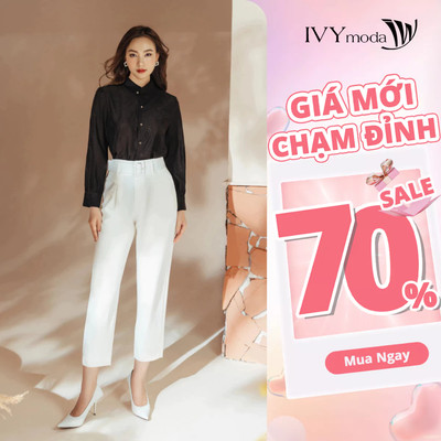 Quần baggy nữ phối đai, Quần tây công sở dạo phố nữ (không kèm đai)  IVY moda MS 22M8066