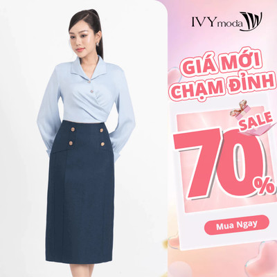 Áo sơ mi croptop xếp chéo, Áo sơ mi dài tay nữ IVY moda MS 17M8507