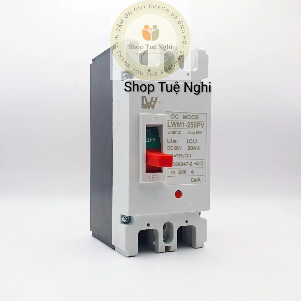 MCCB DC Khối - CB, Aptomat Khối Cho Dòng DC LW Model LWM1-250PV 2P 160A - 250A/500VDC Dành Cho Trạm 