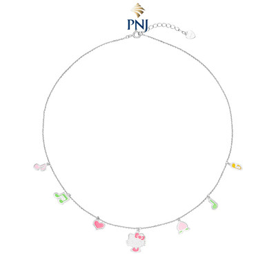 Dây cổ trẻ em Bạc PNJ ❤️ Hello Kitty Grow with you 0000W060130