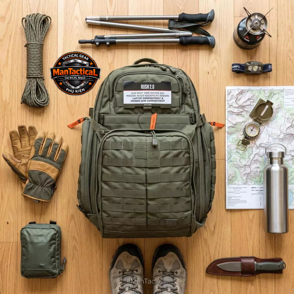 Balo Tactical  Rush 72 2.0 – Balo quân đội 55L  hàng Việt Nam xuất khẩu