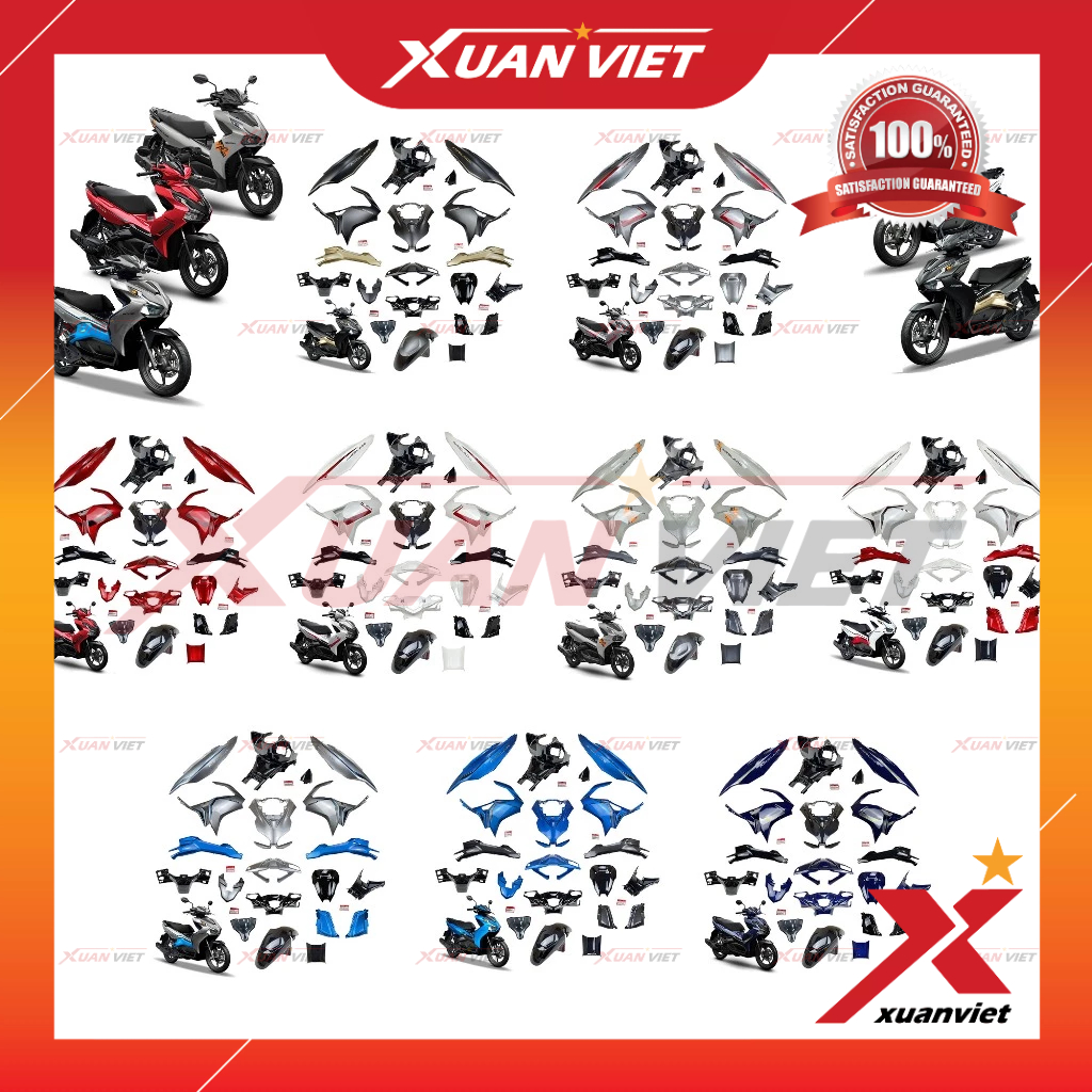 Bộ dàn áo AB 125, Air Blade 125 đời 2019 2020 2021 đầy đủ các màu zin chính hãng, Dàn vỏ nhựa màu Ai
