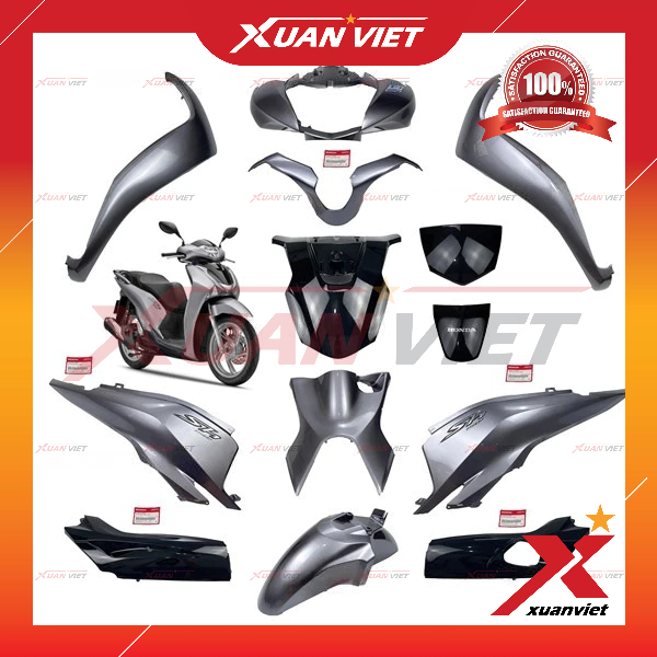 [LẺ MÓN] Dàn áo SH 150i 2018 bạc đen chính hãng, Bộ nhựa màu xe SH 150 2017 2018 2019 2020