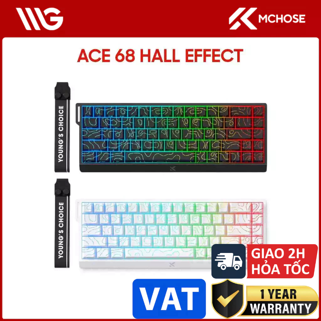 Bàn phím gaming MCHOSE Hall Effect Ace68 Layout 65% TTC Dragon Lord Magnetic Switch