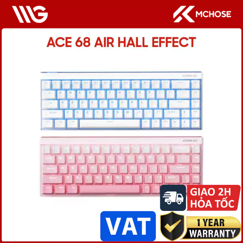 Bàn phím gaming MCHOSE Hall Effect Ace68 Air Layout 65%