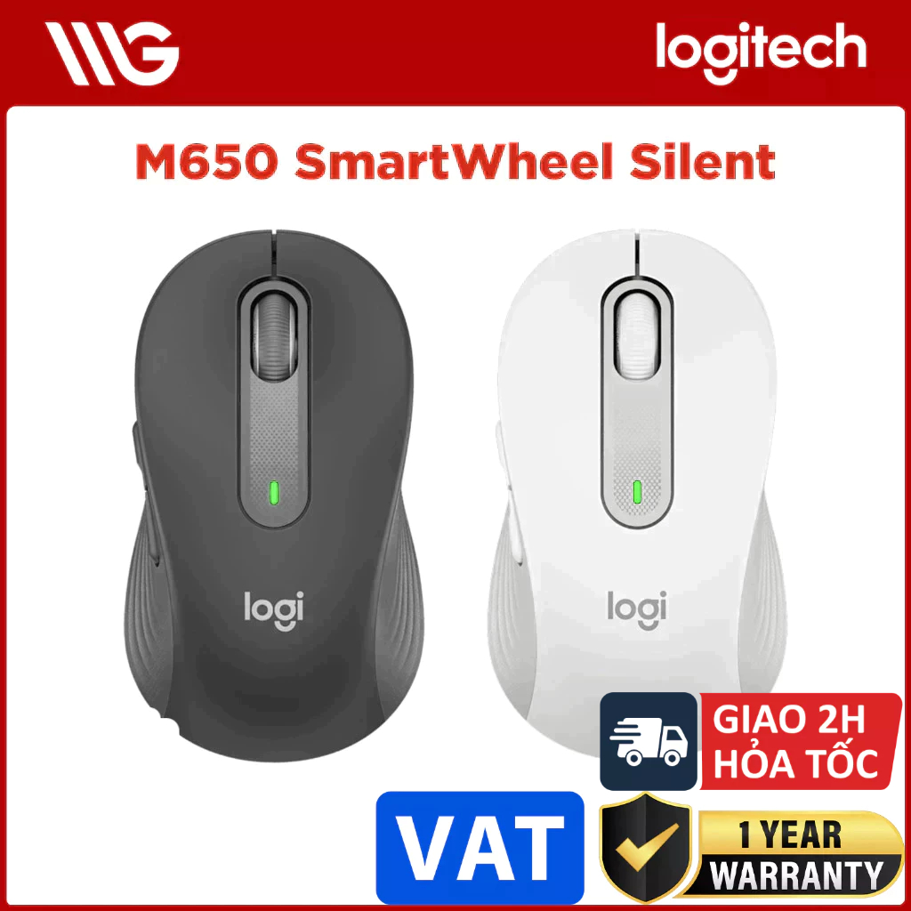 Chuột không dây Logitech Signature M650 SmartWheel Silent