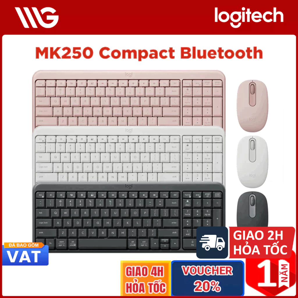 Combo Bàn phím Chuột không dây Logitech MK250 Compact Bluetooth