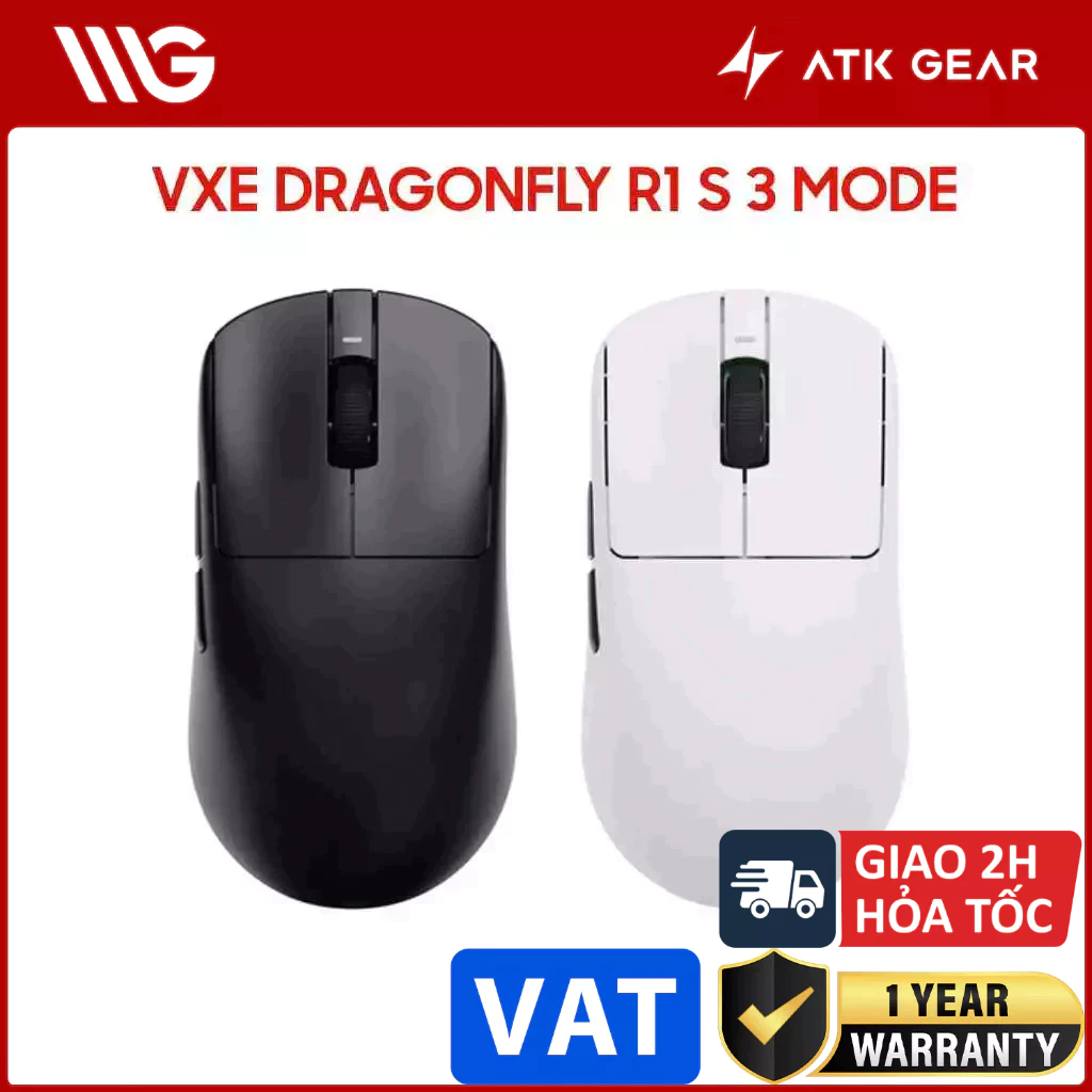 Chuột không dây ATK VXE Dragonfly R1 S Nearlink Tri-mode Wireless