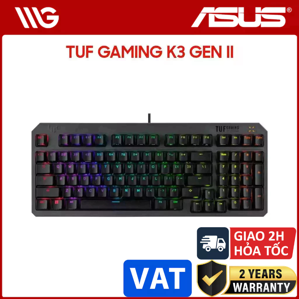 Bàn phím cơ ASUS TUF Gaming K3 Gen II Optical RGB 97 phím
