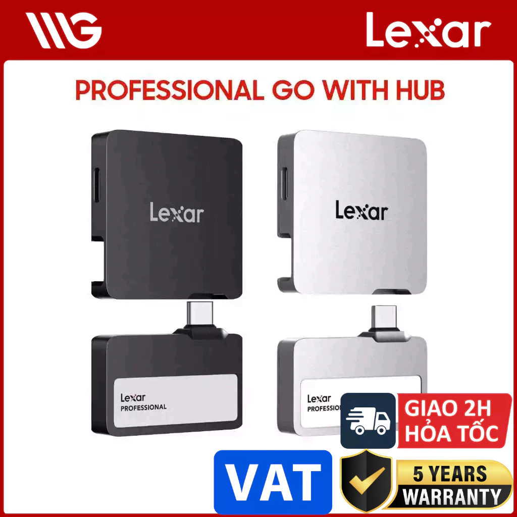 Ổ cứng SSD Di động Lexar Professional Go Portable SSD with Hub 1TB USB 3.2 Gen 2 (LSL400S002T-RNBNG)
