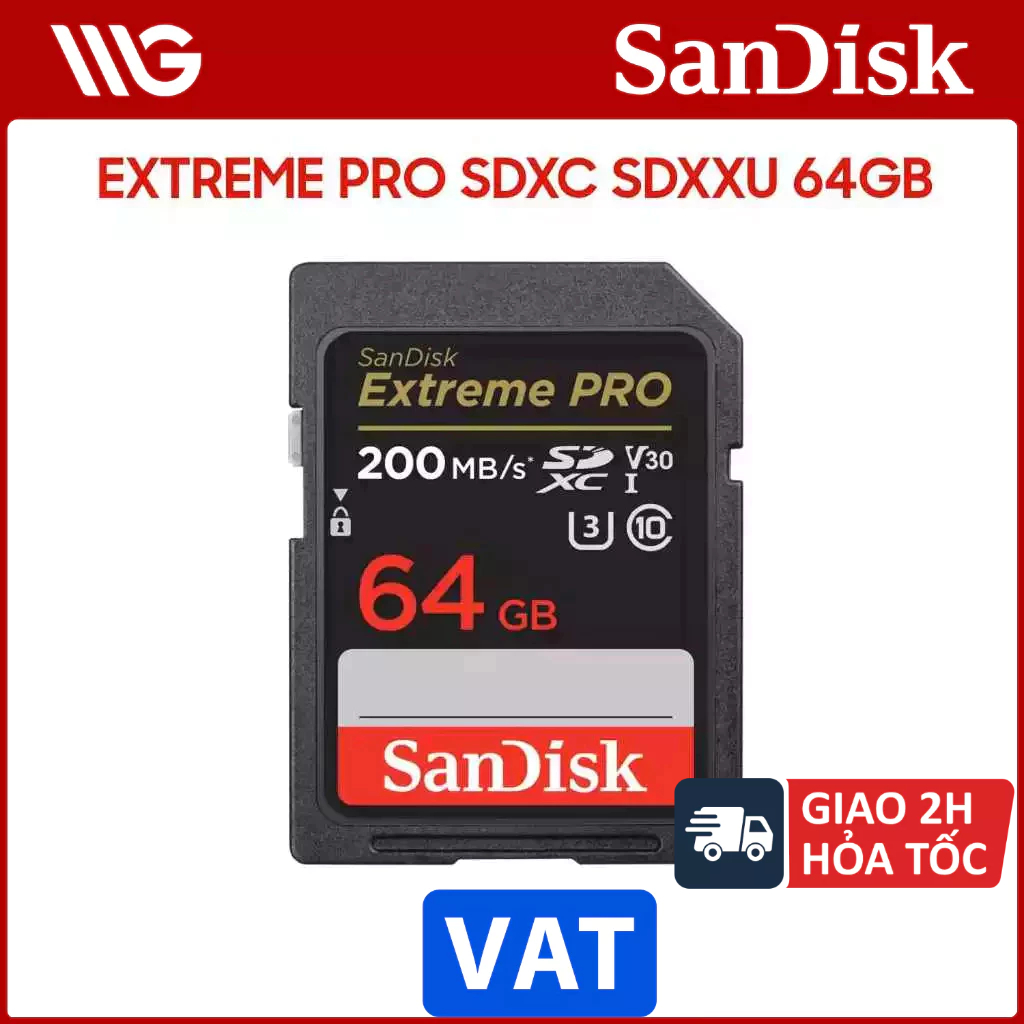 Thẻ nhớ SD SanDisk Extreme PRO SDXC SDXXU 64GB UHS-I 64GB 200MB/s (SDSDXXU-064G-GN4IN)