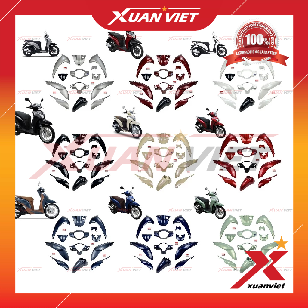 Bộ dàn áo Sh Mode 125 2013-2020 (13 món) các màu, Dàn vỏ nhựa màu SH Mode 2 val  2014 2015 2016 2017