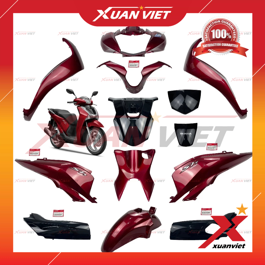 [LẺ MÓN] Dàn áo SH 125i 2018 đỏ đen chính hãng, Bộ nhựa màu xe SH 125 2017 2018 2019 2020