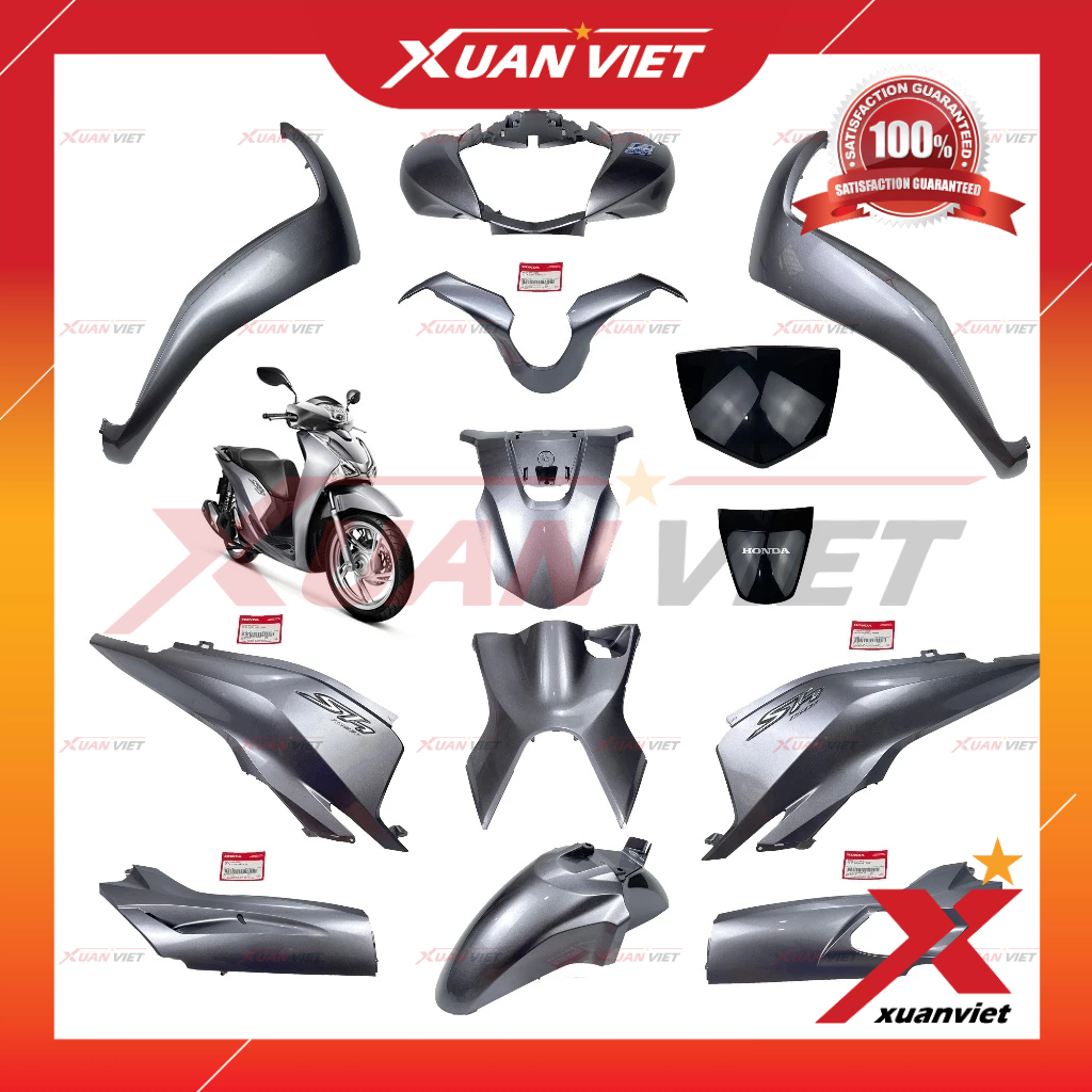 [LẺ MÓN] Dàn áo SH 125i 2017 bạc chính hãng, Bộ nhựa màu xe SH 125 2017 2018 2019 2020