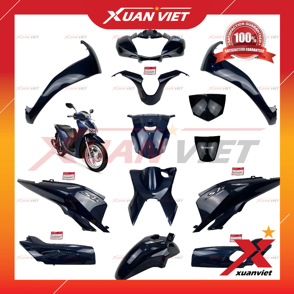 [LẺ MÓN] Dàn áo SH 150i 2017 xanh đậm chính hãng, Bộ nhựa màu xe SH 150 2017 2018 2019 2020