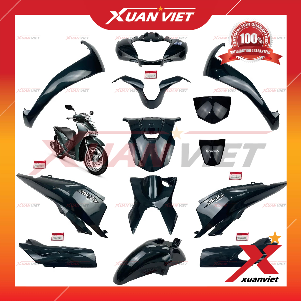 [LẺ MÓN] Dàn áo SH 125i 2017 xanh lục chính hãng, Bộ nhựa màu xe SH 125 2017 2018 2019 2020