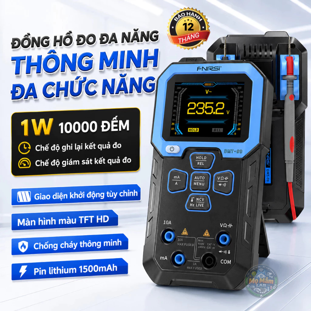 Đồng Hồ Vạn Năng FNIRSI DMT-99, Màn Hình Màu TFT 2.4inch, Tự Động Nhận Diện, Đo AC/DC, NCV, Nhiệt Độ