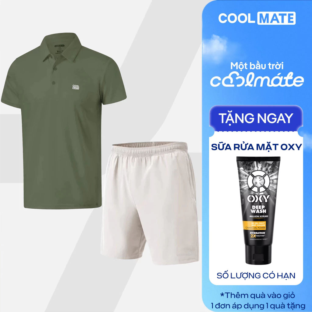 [TẶNG SRM OXY]Set thể thao Pickleball, Tennis Gym Áo Polo Promax và Quần 7inch đa năng thoáng khí Co