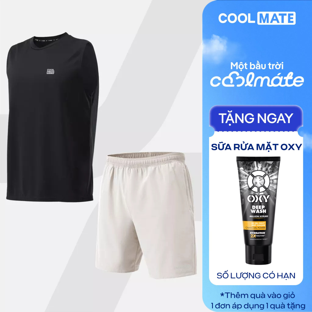 [TẶNG SRM OXY]Set tập thể thao Áo Sleeveless Active Essentials + Quần Shorts 7 inch đa năng Coolmate