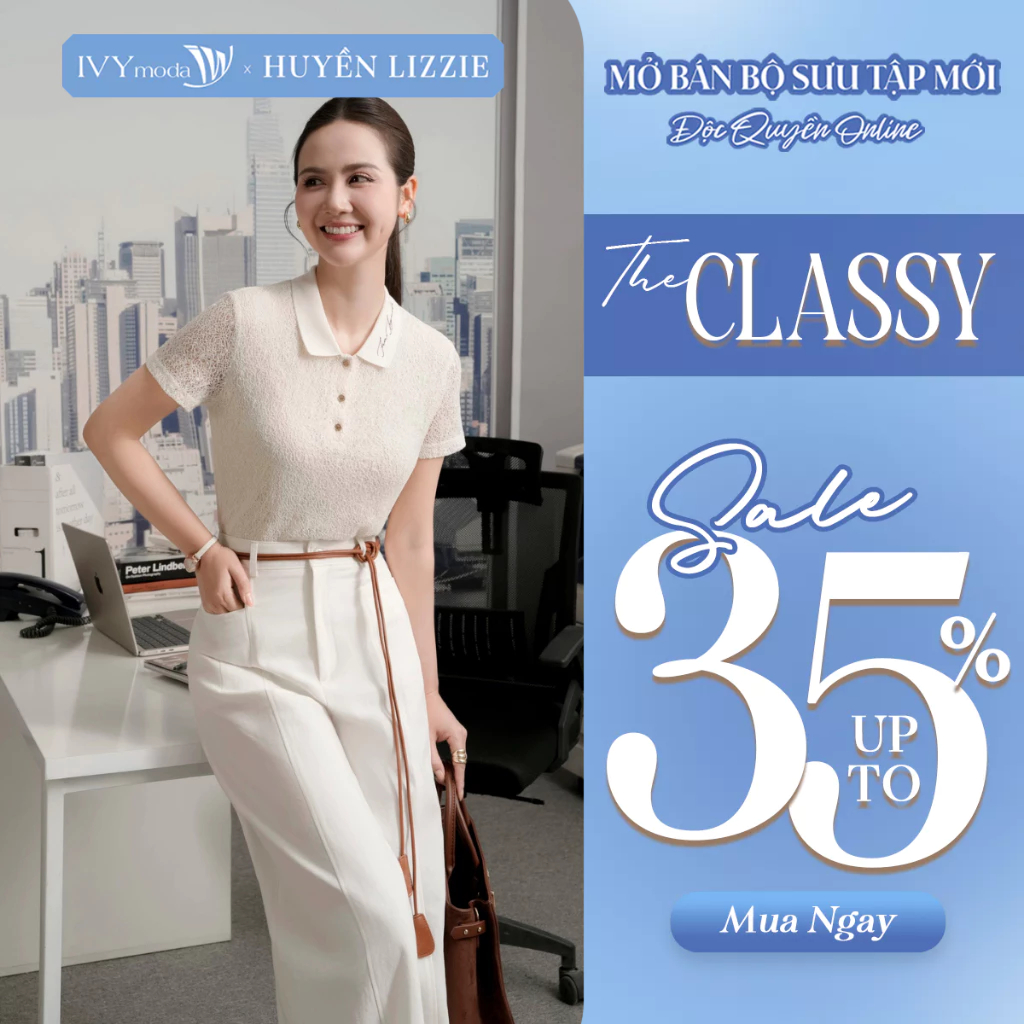 Áo Polo dệt kim Moda, áo polo nữ công sở dạo phố IVY moda MS 57T0302