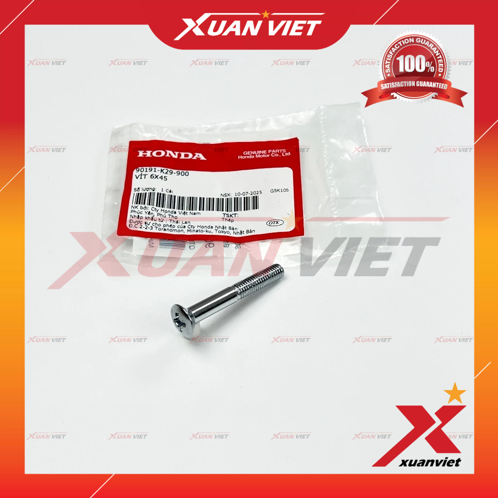 Ốc gù tay lái Sh Mode 125 2013-2025 Xi Inox , Vít oval 6x45 bắt gù xe Sh Mode 125 - 90191K29900