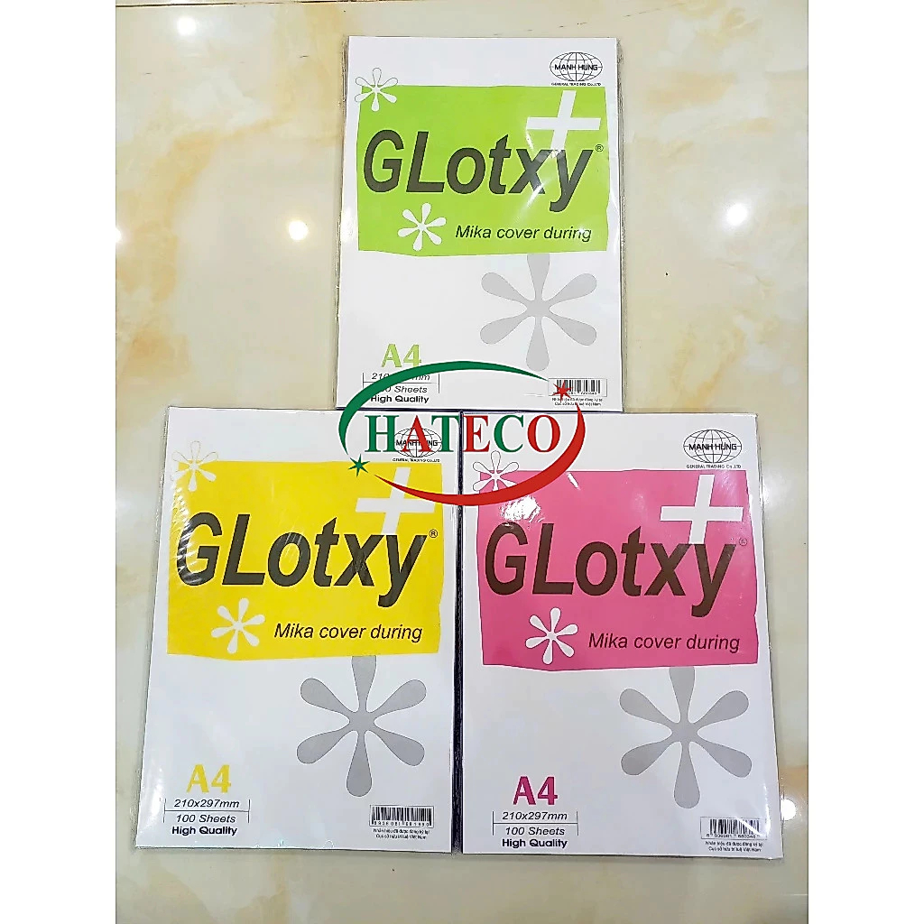 Bìa mika A3 trung - 100 TỜ Bìa bóng kính - Bìa kiếng GLOTXY đóng sổ sách, đóng bìa