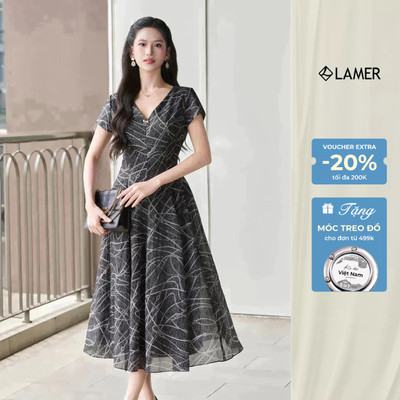 Váy Đầm Nữ Dáng Xoè Dài Đầm Công Sở Thanh Lịch Đi Làm Đi Tiệc LAMER L63L25H022