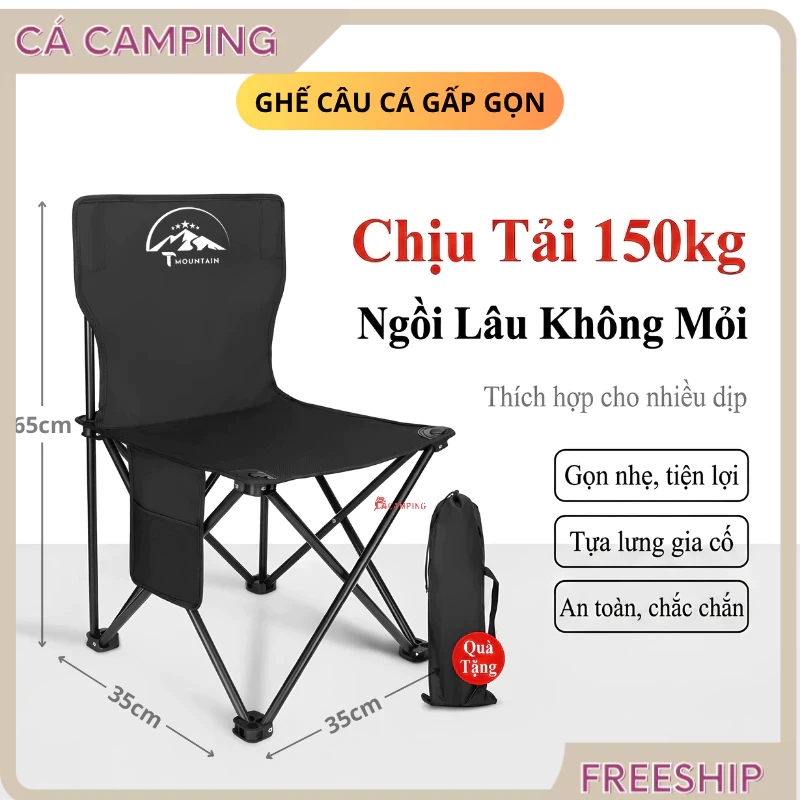 Ghế Camping Ngả Lưng Tmountain Gấp Gọn Thư Giãn Dã Ngoại Du Lịch Cao Cấp Dễ Sử Dụng