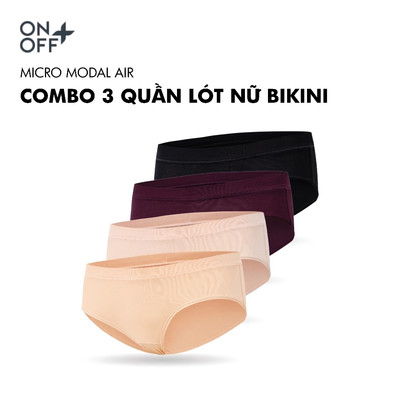 Combo 3 quần lót công sở nữ form bikini chất liệu Micro Modal Air cao cấp – siêu nhẹ, mềm mịn và thoáng khí