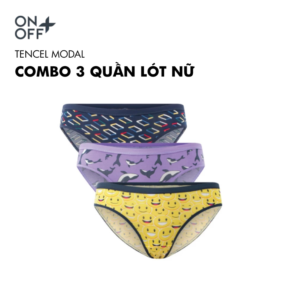 Combo 3 quần lót nữ chất liệu Tencel Modal cao cấp ONOFF - Mix màu ngẫu nhiên